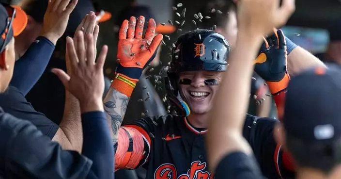 Max Clark hits his first career homer to lead the Tigers past the A's 8-6