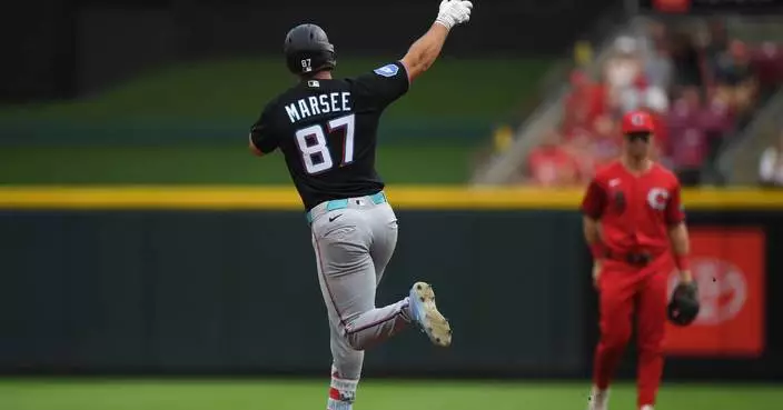 Marsee and Mack homer in the Marlins' 8-4 victory over the Reds