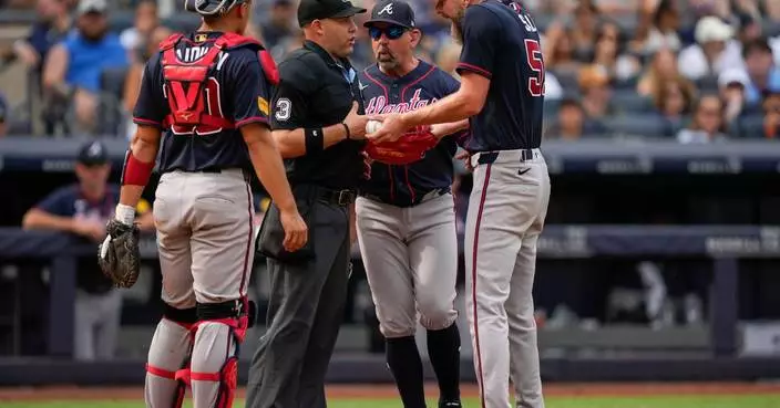 Braves ace Chris Sale ejected by umpire Dan Merzel before start of game against Yankees