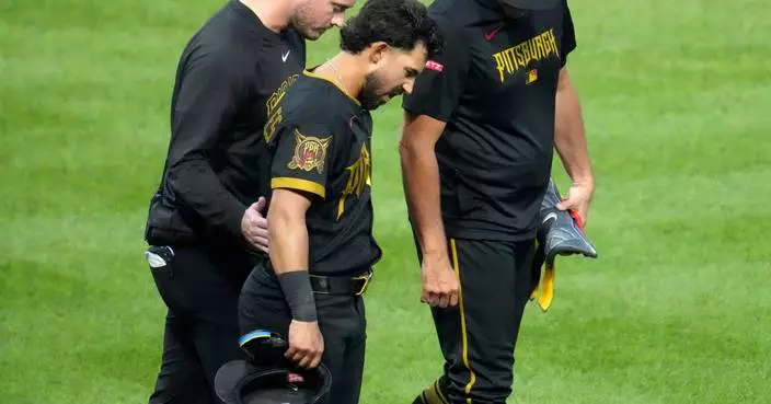 Pirates 3B Nick Gonzales forced from game after being hit by pitch on helmet
