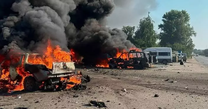 Ukraine aims a drone blitz at Moscow while Russian missiles kill 10 in a Ukrainian village