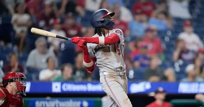 Abrams hits tiebreaking triple in 11th and pitcher Mikolas drives in run as Nats beat Phils 10-4