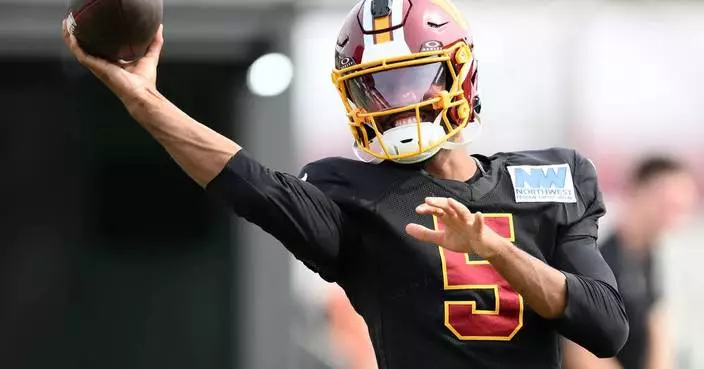 Commanders' Jayden Daniels shines in joint practice vs. Dolphins in front of a star-studded audience