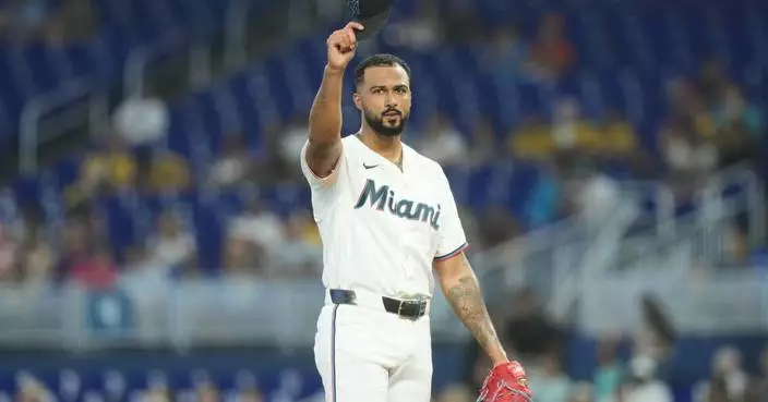 Alcantara becomes Marlins' career leader in innings pitched in a 7-0 victory over the Angels