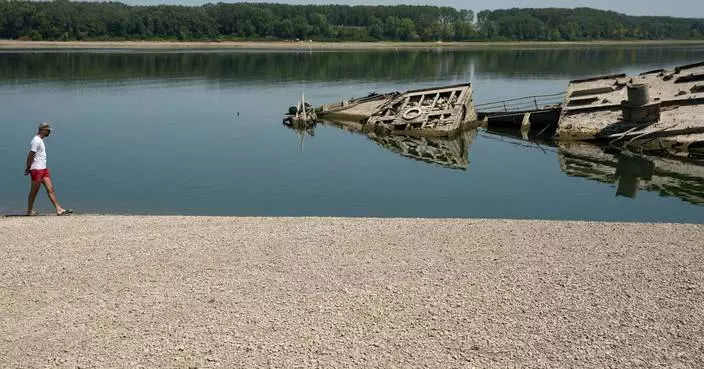 The Danube River's water is dropping so low that World War II ships are emerging