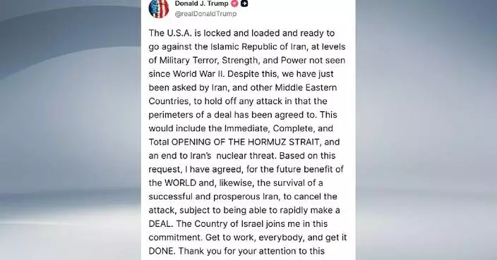 Trump says US to hold off fresh attacks on Iran