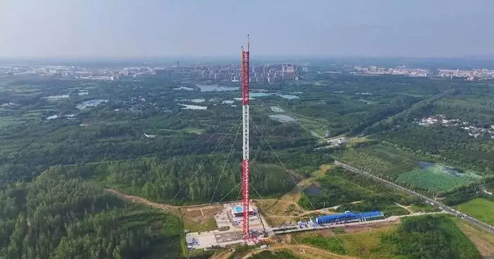 China's tallest atmospheric research tower soars past 200 meters in construction milestone