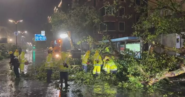 Rescue crews work round clock to clear Typhoon Dolphin damage in Zhejiang