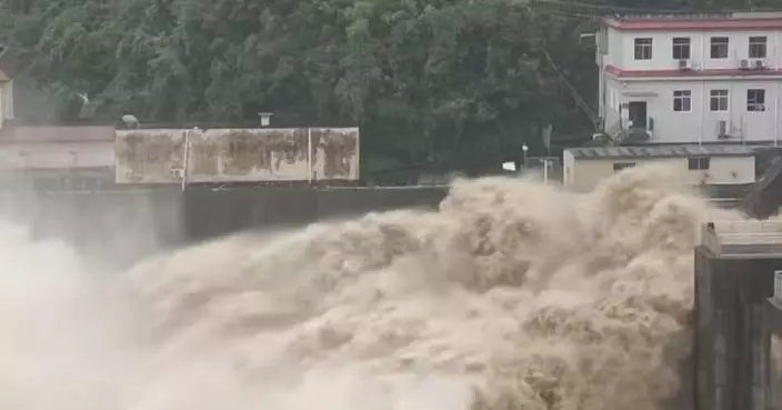 Dam in central China's Hubei discharges floodwater following record rainfall