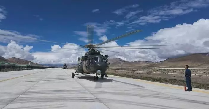 Aircraft send relief supplies to rescuers in mudslide-hit areas in southwest China's Xizang