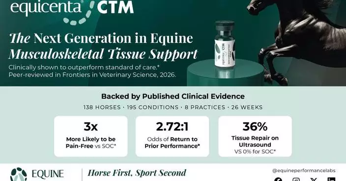 New Multi-Center Study Shows equicenta® CTM, Ready-to-Use, Equine Umbilical Cord Allograft Outperforms Standard of Care in Returning Performance Horses to Work