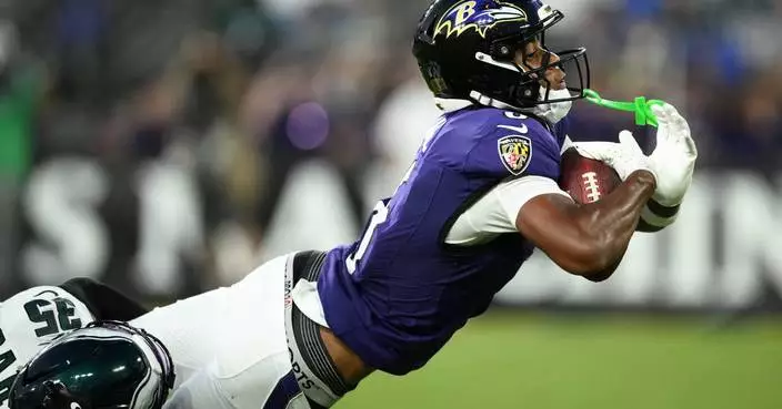 Ja'Kobi Lane has TD catch on promising night for Ravens rookie receivers in 24-7 win over Eagles