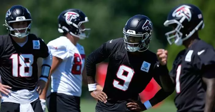 Michael Penix Jr. joins Falcons drills as he continues his comeback from 2025 knee injury