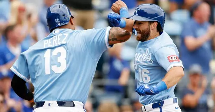 Loftin and Rave HRs, Isbel's 3 RBIs help Royals win 8th straight game, 11-7 over Tigers
