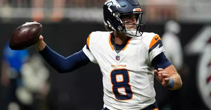 Barron returns pick 97 yards for a TD as Stidham leads Broncos to runaway 27-7 win over Falcons