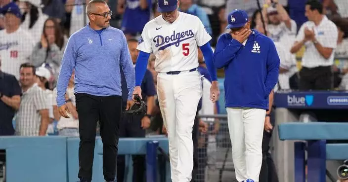 Dodgers' Freddie Freeman somehow avoids serious injury in frightening fall into visitors' dugout
