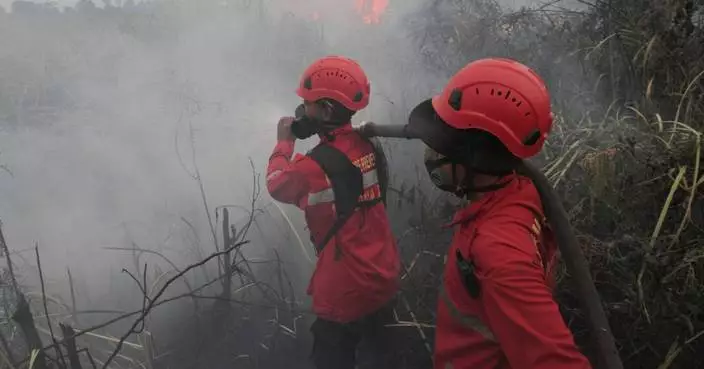 Muslims gather for rain prayers in Indonesia's wildfire-hit South Sumatra