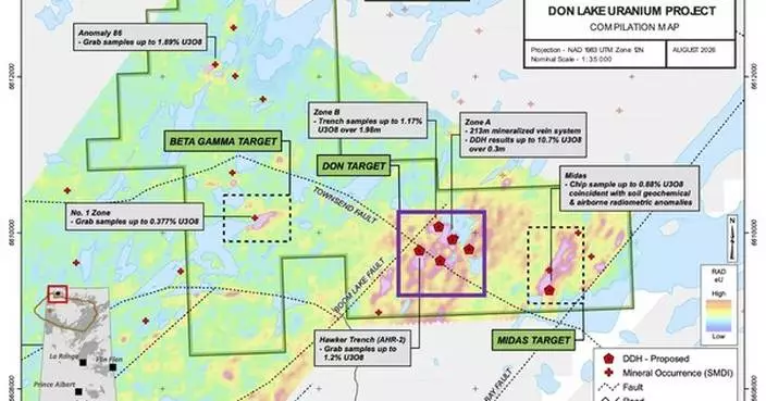 Xcite Uranium Reports Anomalous Radioactivity up to 51978 cps from First Drillholes at Don Lake Uranium Project, Saskatchewan