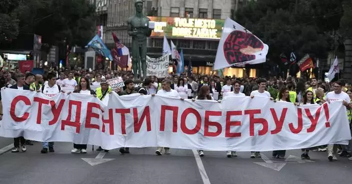 Serbia's protesting youth formally join race challenging Vucic before next month's election