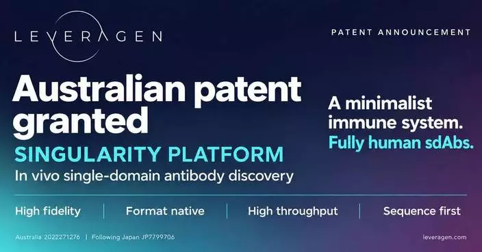 Leveragen Secures Australian Patent for Singularity Platform Advancing Fully Human Single-Domain Antibody Discovery