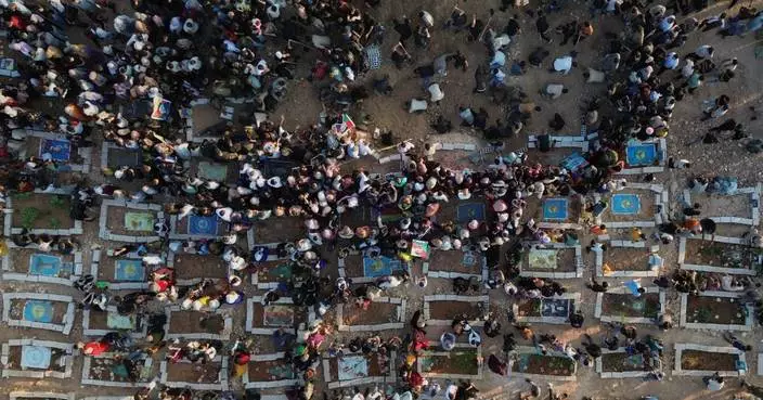 Photos of the funeral for victims of a deadly prison fire and riot in northern Syria