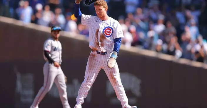 Cubs clinch 2nd straight playoffs trip by beating Marlins 2-1 as Crow-Armstrong joins 40-40 club
