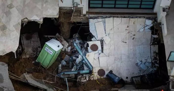 Driveway of coastal mansion owned by Nicolas Cage collapses