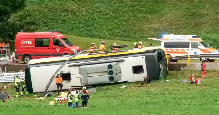 Dutch tour bus overturns in Switzerland, leaving several people dead, police say
