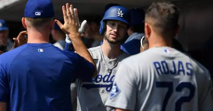 Dodgers clinch 5th straight NL West title, 13th in 14 years, Tucker has 4 hits in 8-2 win over Reds
