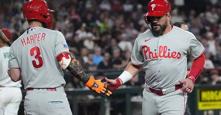 Bryce Harper reaches base 5 times, Phillies beat the Diamondbacks 7-1 for 6th straight win