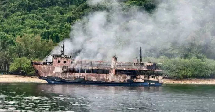 Smoke from charred ferry in Philippines hampers rescuers looking for 84 missing