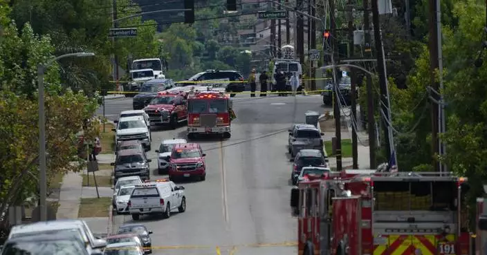 Southern California authorities respond to a leak of an unknown chemical from a tank