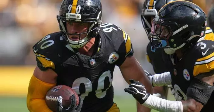 T.J. Watt's late pick-6 pushes sluggish Steelers past injury-laden Falcons 20-13