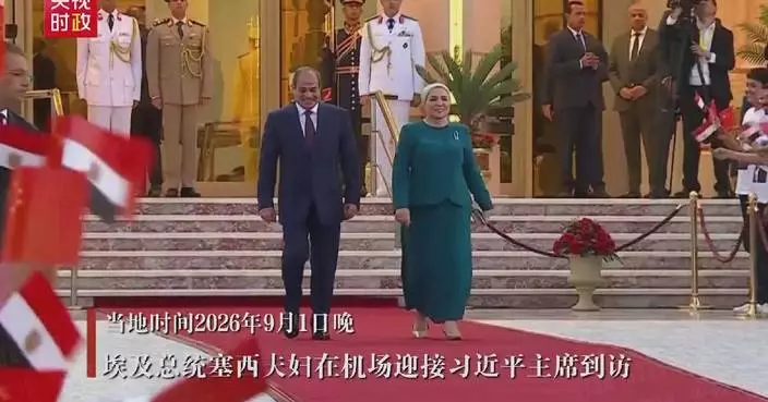 Egyptian president welcomes Xi at airport in Cairo