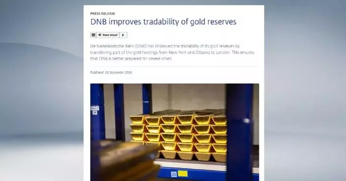 Netherlands relocates 86 tonnes of gold reserves from U.S., Canada to UK