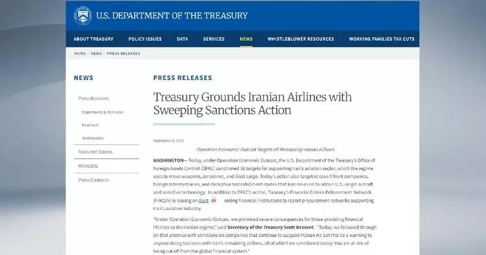 US sanctions Iranian airlines, Iran vows continuing resistance