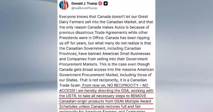 Trump orders Canadian products removed from U.S. government procurement plans