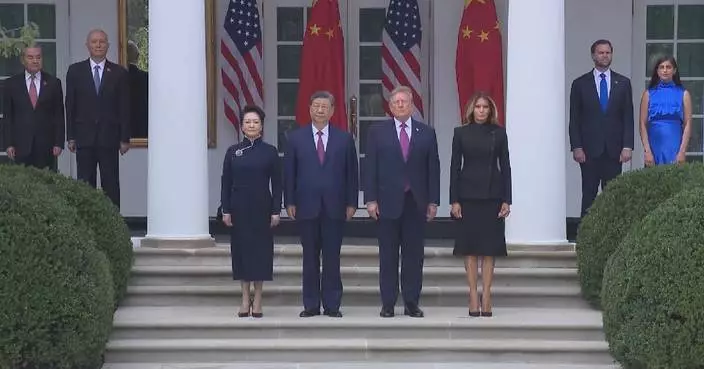 Xi attends welcome ceremony held by Trump at White House