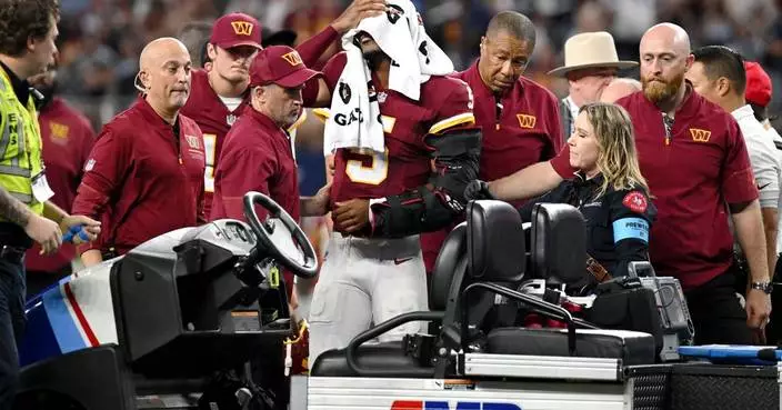 Commanders QB Jayden Daniels injures the same left elbow he dislocated last year