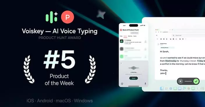 Voiskey Ranks #5 on Product Hunt Weekly Leaderboard, Expanding Daily Launch Momentum