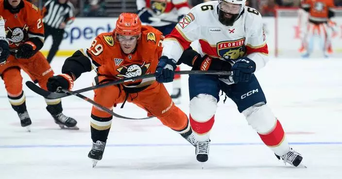 Mikael Granlund scores in OT, Cutter Gauthier gets 2 goals in Ducks' 3-2 win over Panthers