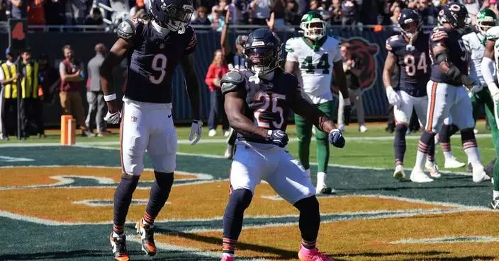 Kyle Monangai scores 2 TDs as the Chicago Bears beat the New York Jets 23-12