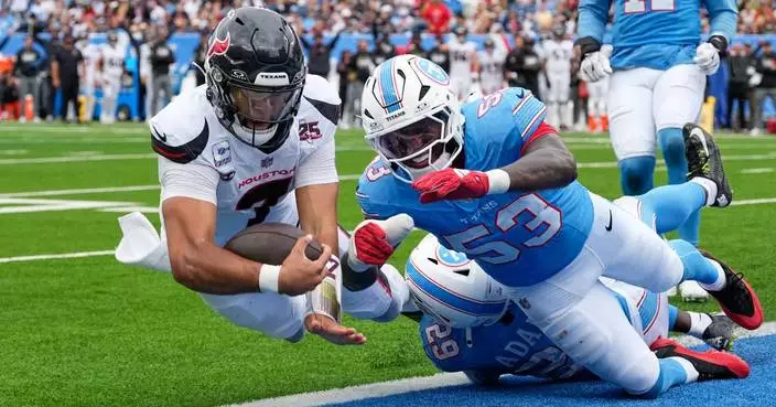 Stroud runs for a TD, throws for another as Houston beats Titans for 1st win of season
