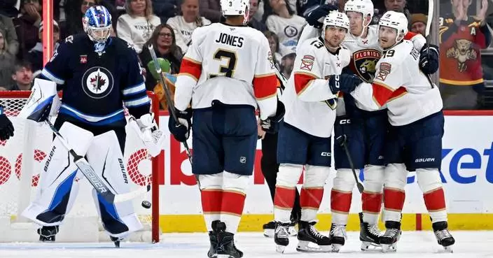 Anton Lundell scores 3 goals, Seth Jones caps record month and Panthers beat reeling Jets 5-2