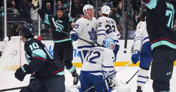 Kraken outlast Maple Leafs 5-4 to spoil No. 1 overall pick Gavin McKenna’s big game
