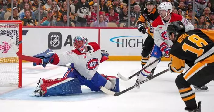 Novak scores 2 goals, including OT winner, to help the Penguins beat the Canadiens 6-5