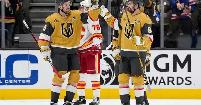 Stone has 3rd-period hat trick in the Golden Knights' 6-2 win over the Flames