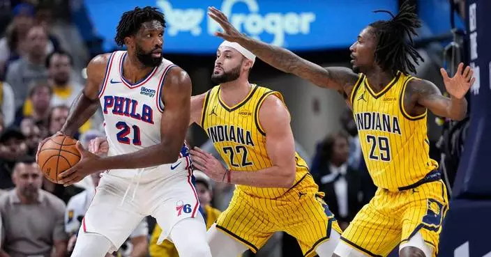 Maxey scores 27 points and leads the 76ers to a 114-109 victory over the Pacers