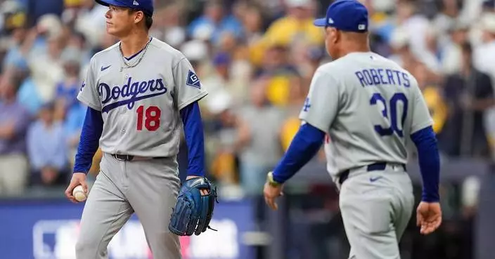 Dodgers ace Yoshinobu Yamamoto gets chased early by the Brewers in a rare postseason dud