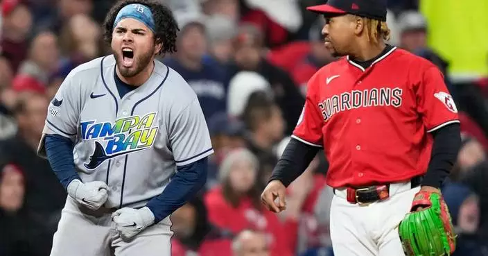 Rays capitalize on Guardians errors, win 7-3 to tie ALCS at 2-2